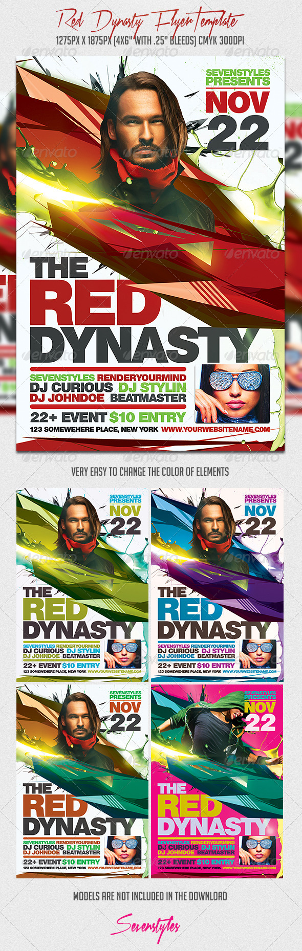 Red Dynasty Flyer Template - Flyers Print Templates