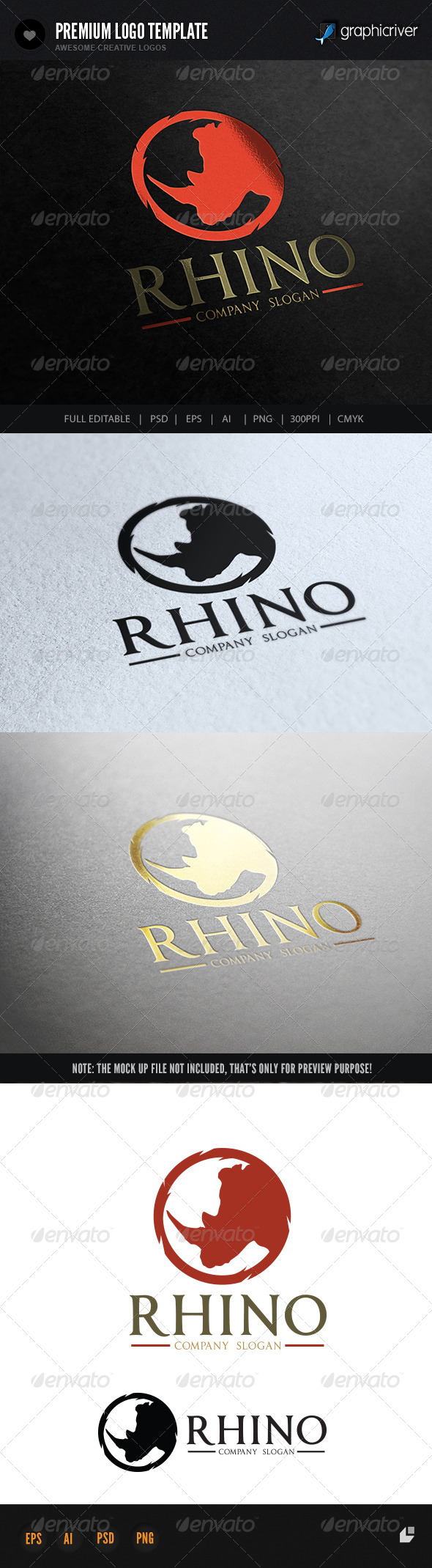 Rhino - Crests Logo Templates