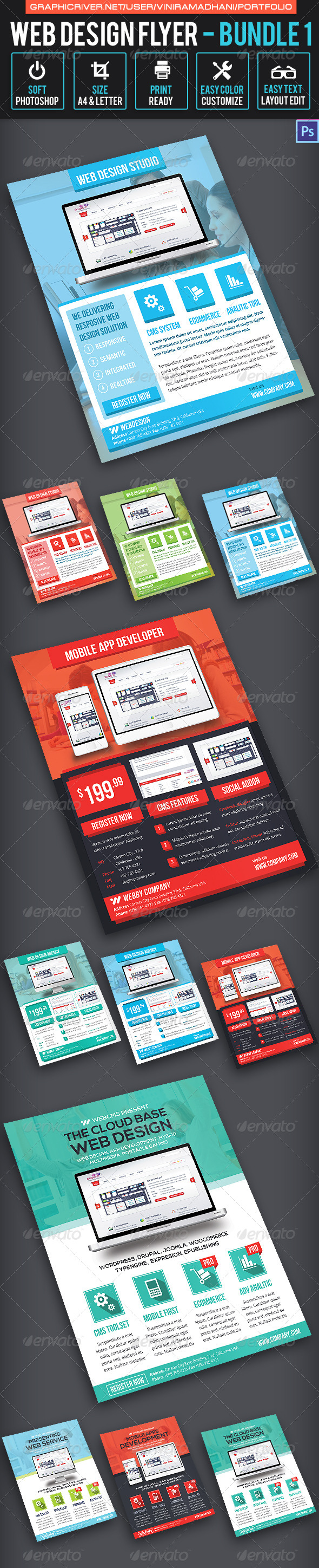 Web Design Flyer Bundle 1 - Corporate Flyers