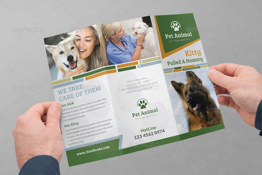 Pet Tri-Fold Brochure, Print Templates | GraphicRiver