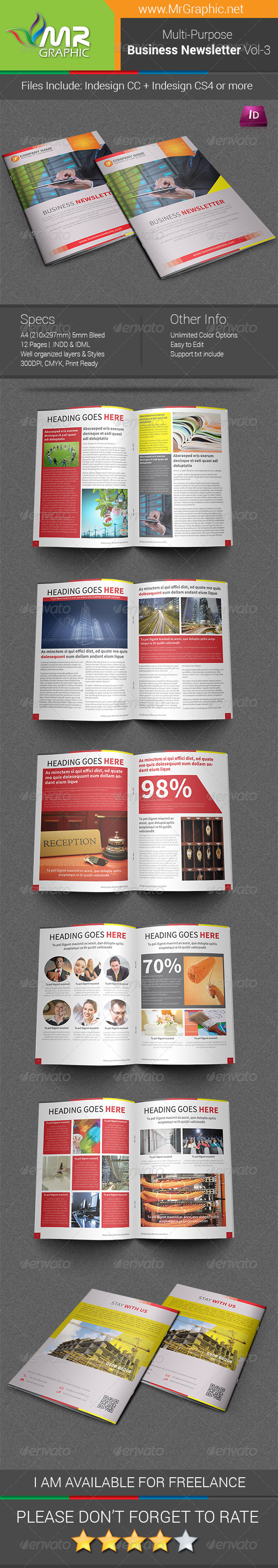 Multipurpose Business Newsletter Template Vol-03 - Newsletters Print Templates