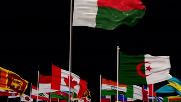 Madagascar Flag With World Flags In Alpha Channel