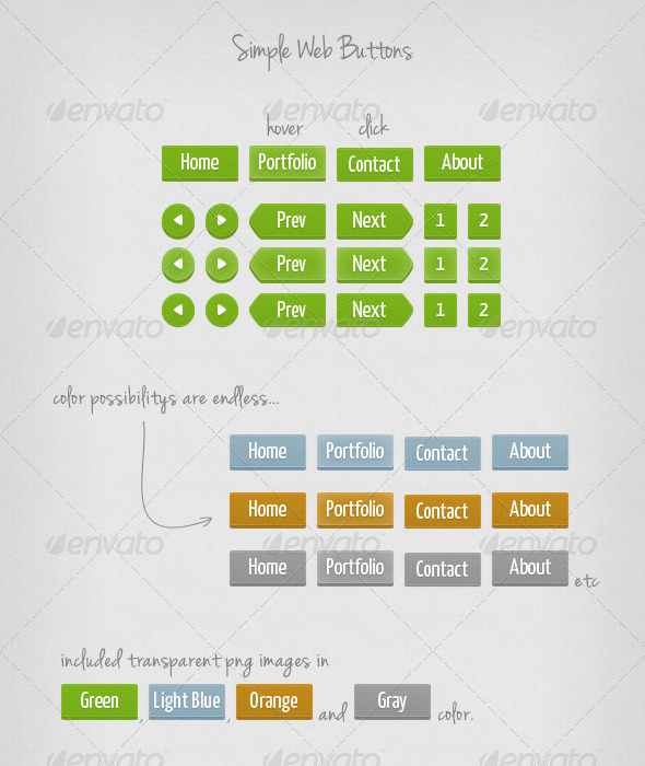 Simple Web Buttons - Buttons Web Elements