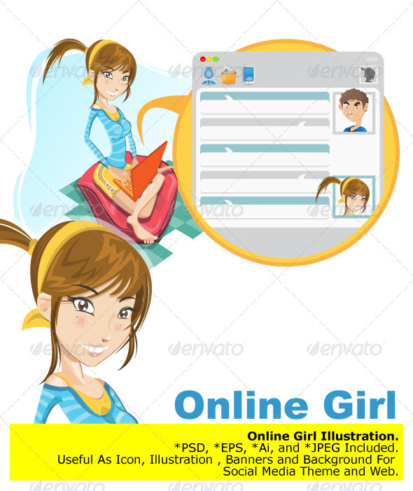 Online Social Media Girl Chatting - Communications Technology