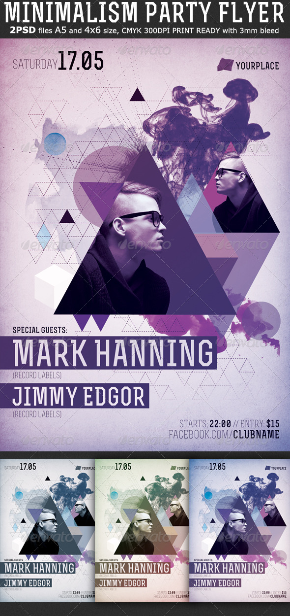 Minimalism Party Flyer Template - Clubs & Parties Events