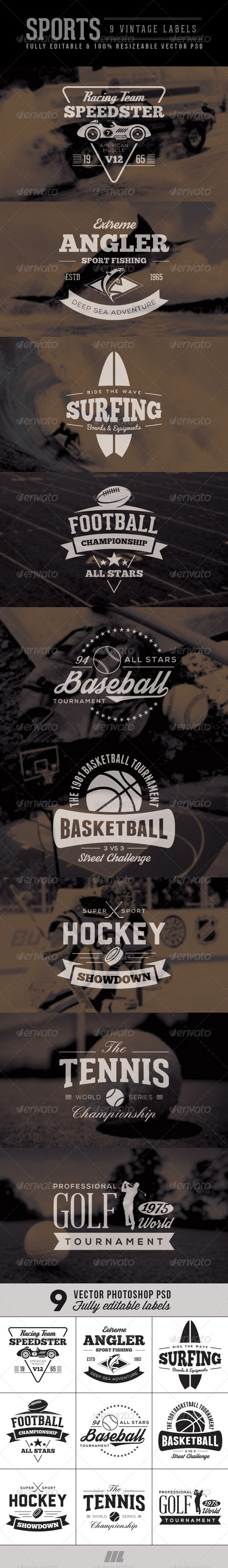 Vintage Sports Badge & Label - Badges & Stickers Web Elements