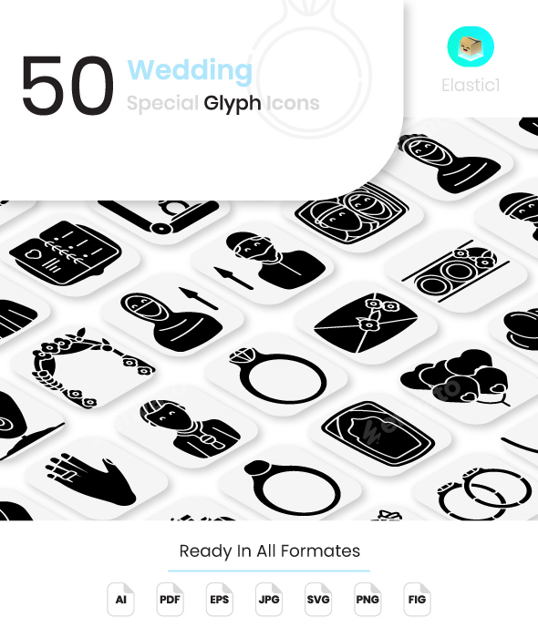 Wedding Glyph Icons