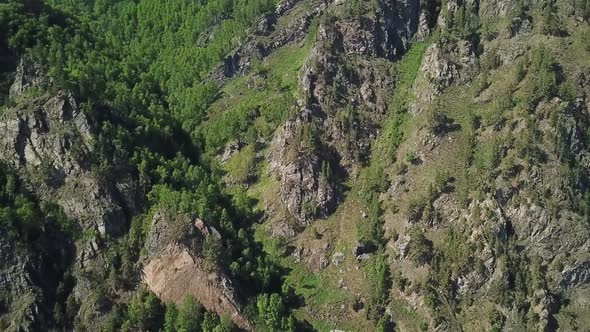 Lake Baikal Oldest. Railways Russia Siberia. Mountains Pine Forest Summer Sun Shines Blue Water