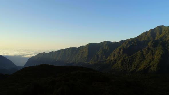 Sunset Over the Beautiful Mountainous Landscape of Madeira Island alt