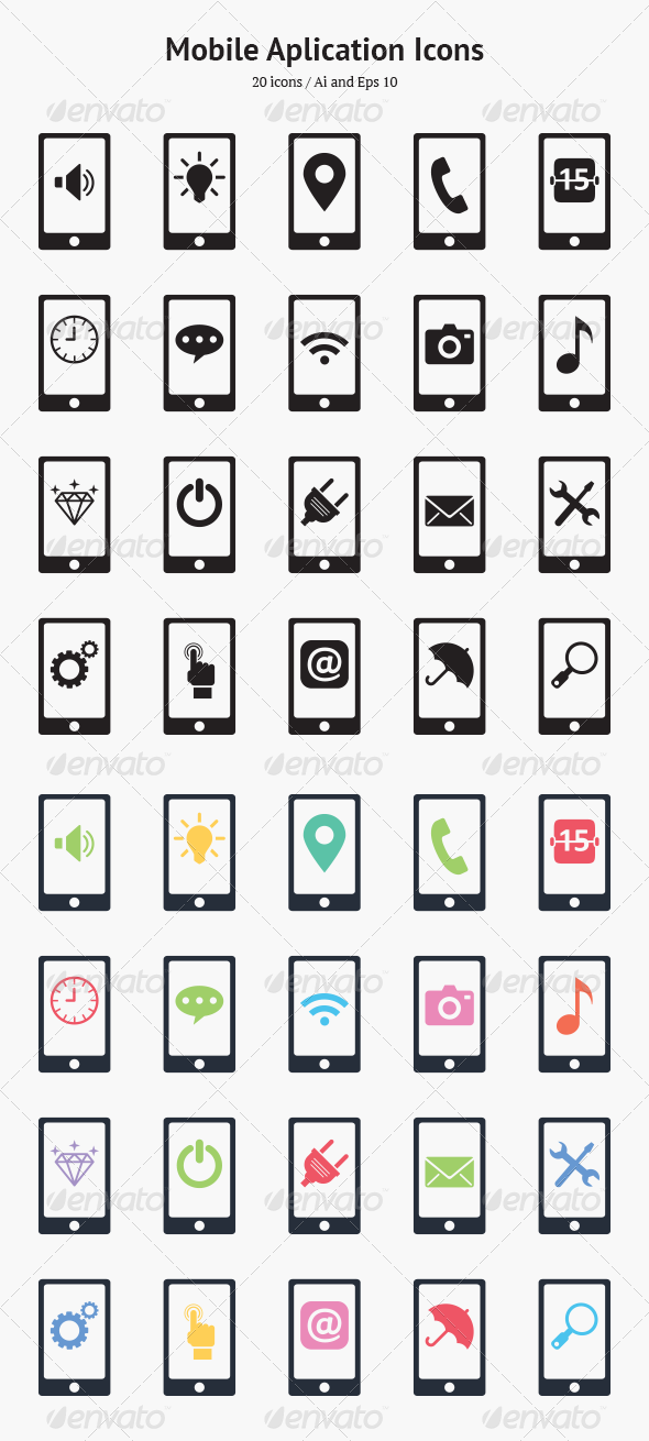 Mobile Application Icons - Technology Conceptual