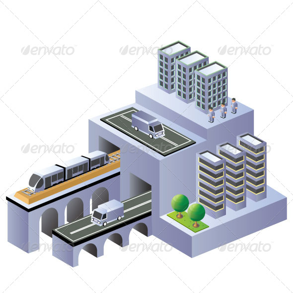 Isometric Plan - Buildings Objects