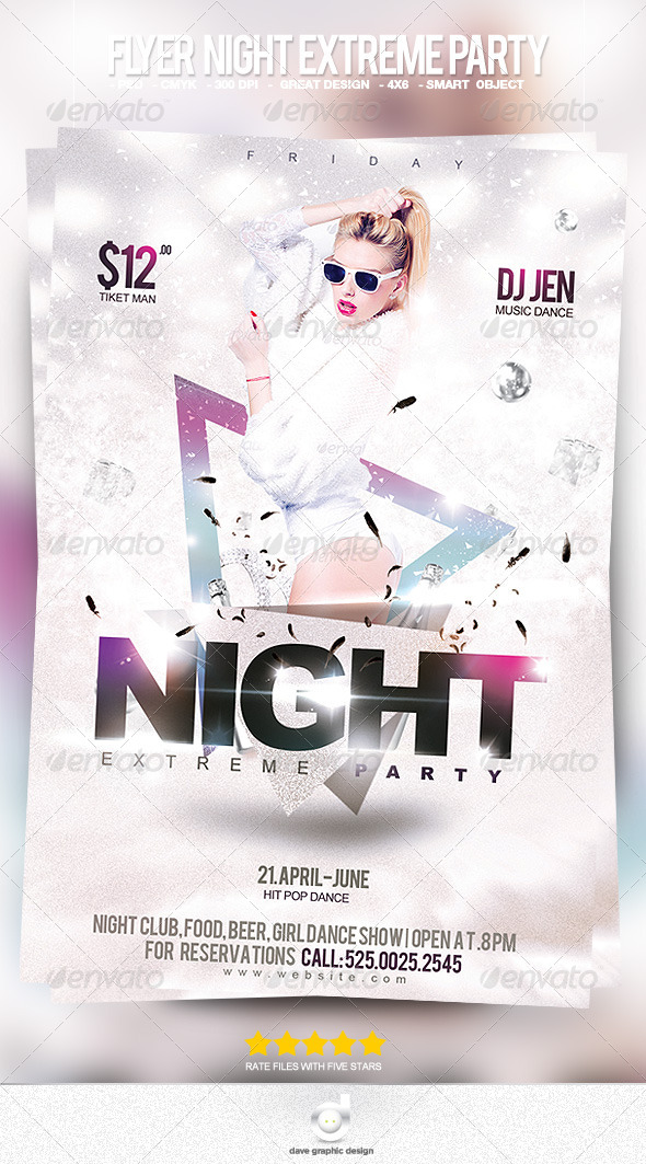 Flyer Night Extreme Party - Clubs & Parties Events