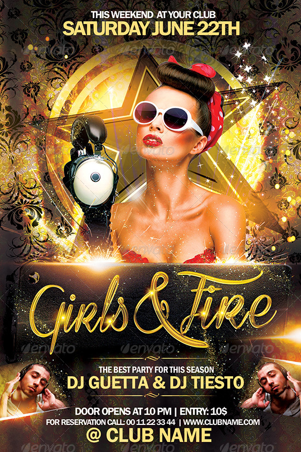 Girls And Fire Flyer Template
