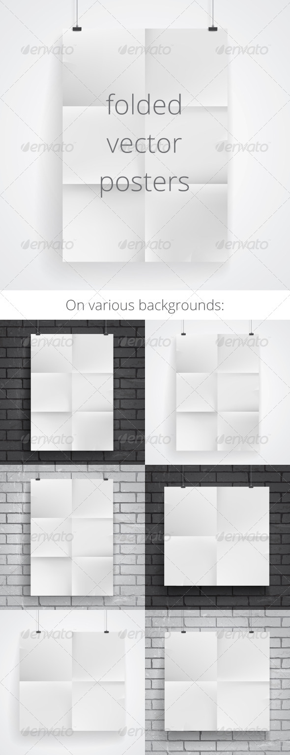 Blank Folded Paper Posters - Backgrounds Business