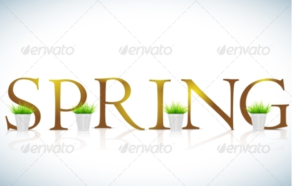 Spring Abstract Background with Flowerpots - Seasons Nature
