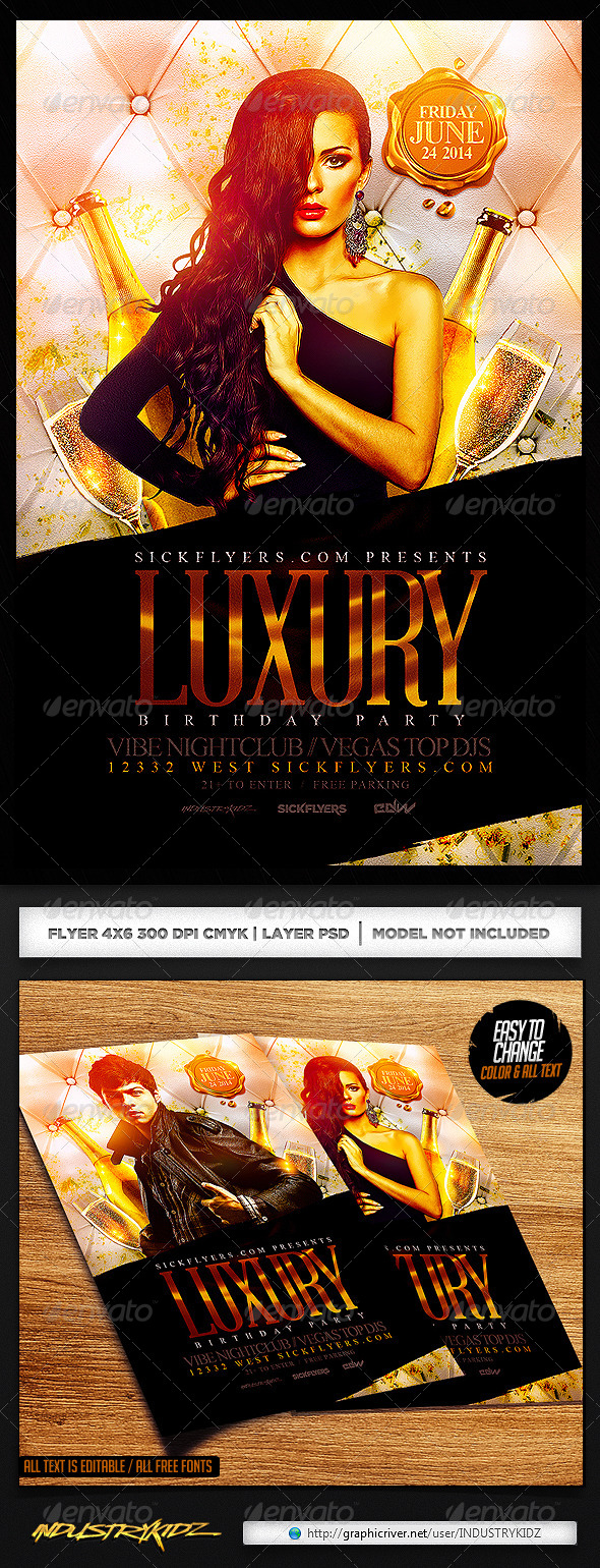 Luxury Party Flyer Template PSD - Clubs & Parties Events