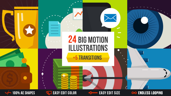 Big motion illustrations pack