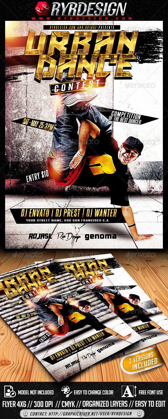 Urban Dance Contest Flyer PSD