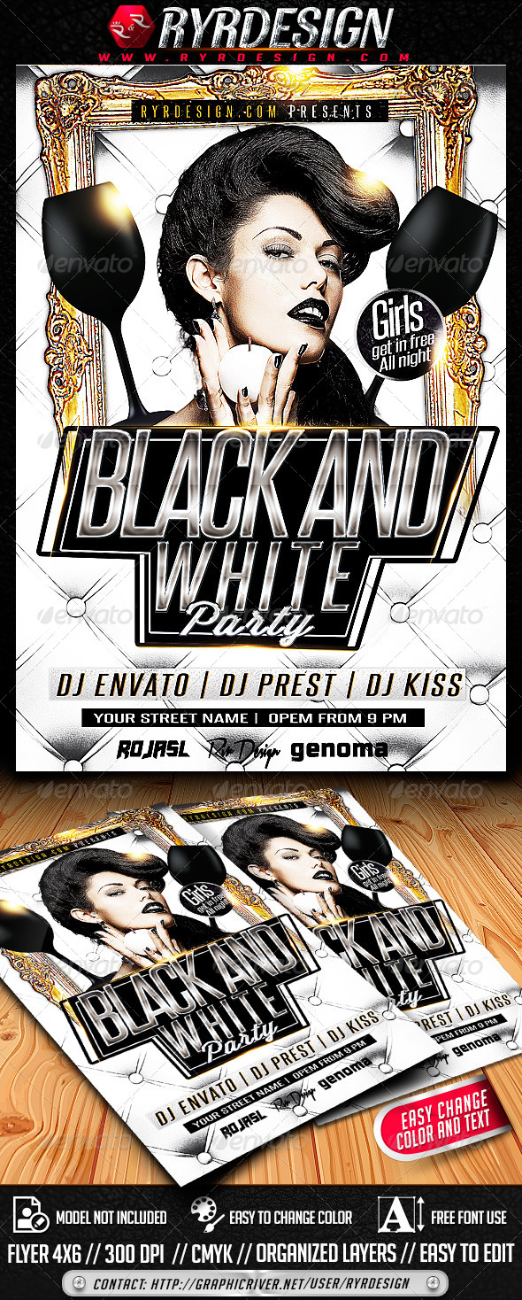 Black and White Party PSD - Clubs & Parties Events