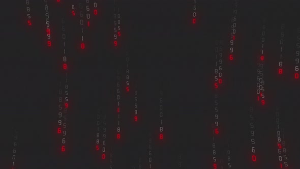 Red Number Rain Code Background Seamless Loop alt