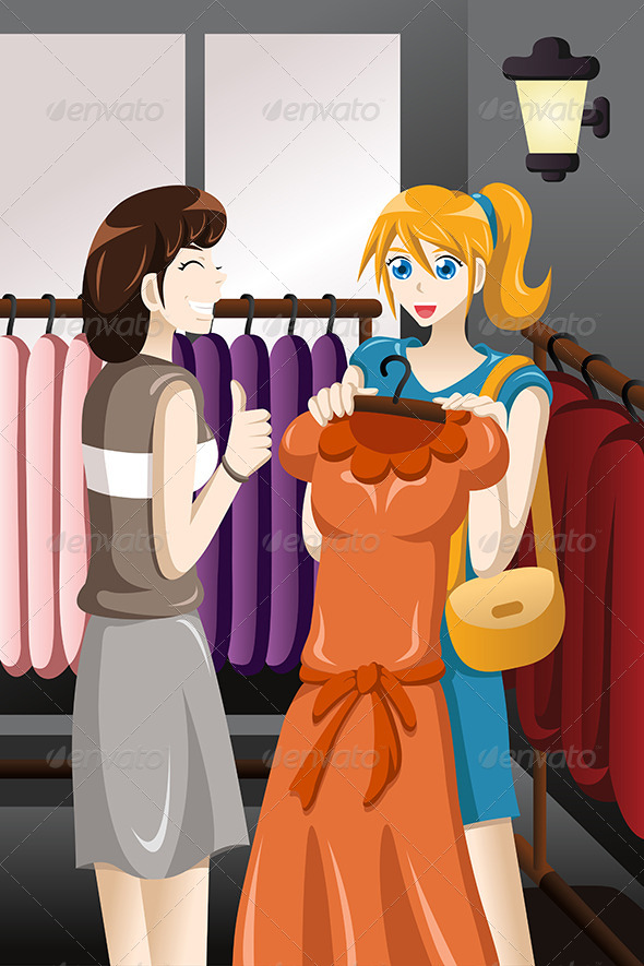 Girls Buying Dress - Commercial / Shopping Conceptual
