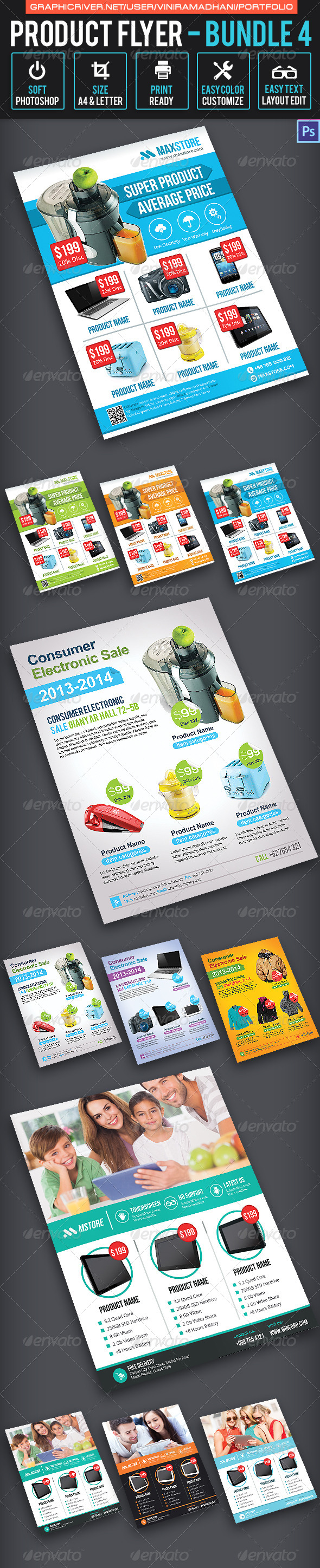 Product Promotion Flyer Bundle 4 - Commerce Flyers