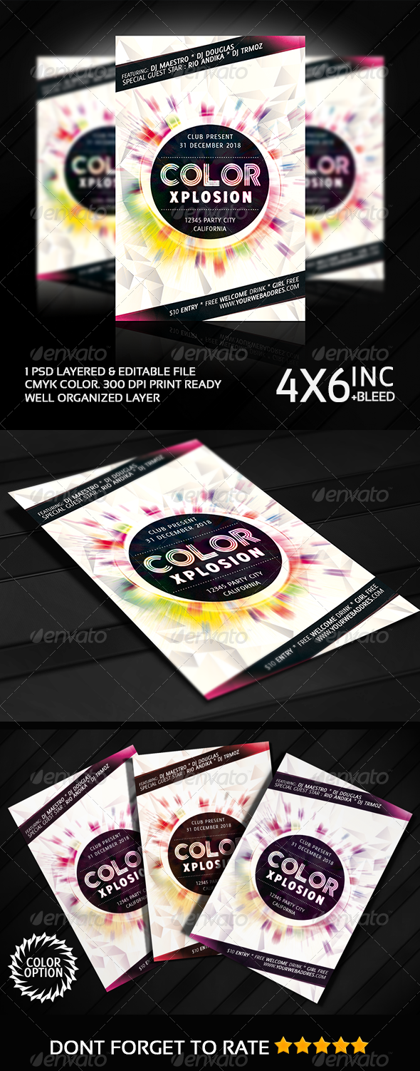 Minimal Sound Explosion Party Abstract Flyer - Clubs & Parties Events