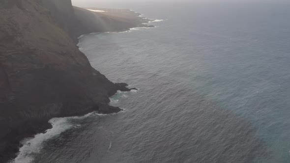 Aerial View of the Big Ocean in Canary Islands in Tenerife Spain