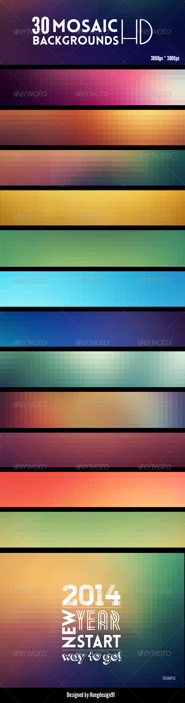 30 Premium Mosaic Backgrounds Bundle - Backgrounds Graphics