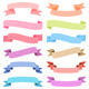 Various Pastel Ribbon Set, Vectors