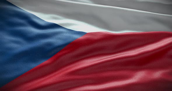 Czech Republic (Czechia) waving flag loop 4K, Motion Graphics | VideoHive