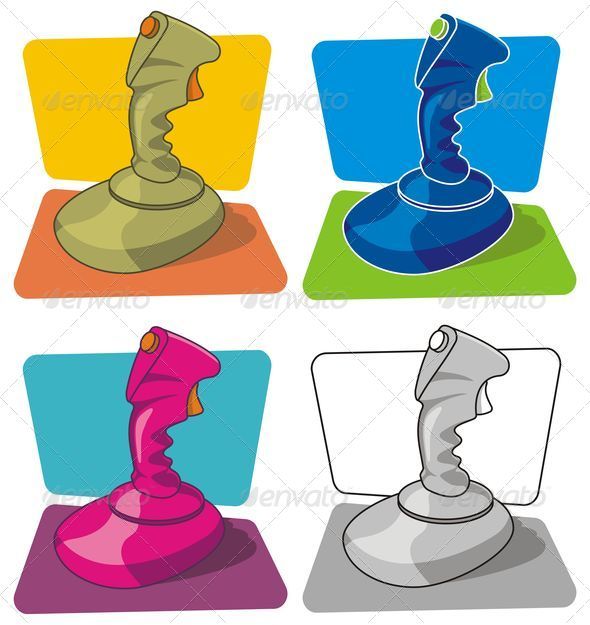 Retro games joystick - Objects Vectors