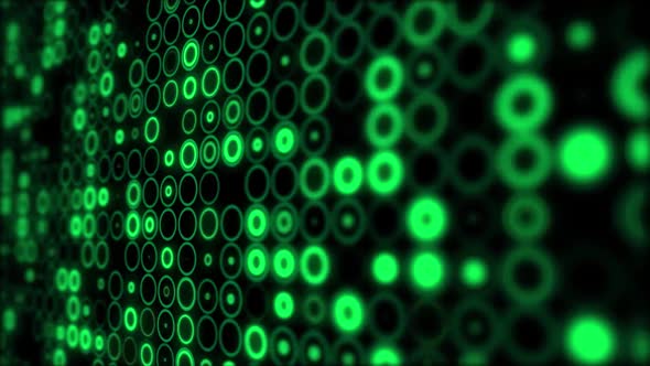 Green Round Logo Bubbles Backgound Loop Full HD