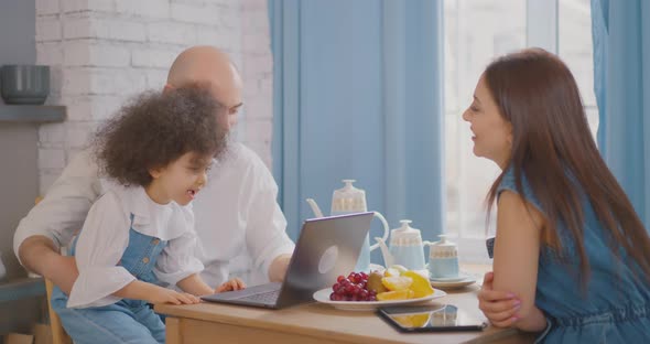 Happy family is having lunch Turkish family alt
