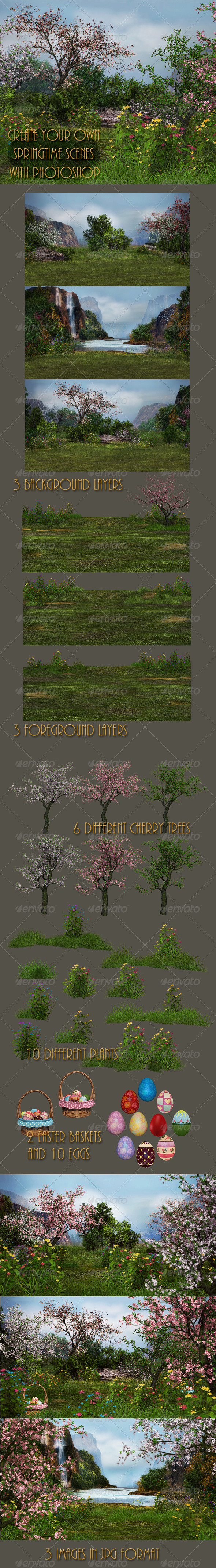 Springtime in Fairytale Land - Scenes Illustrations