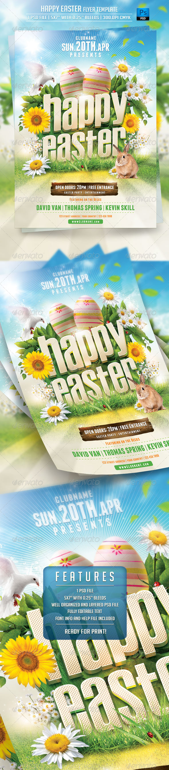 Happy Easter Flyer Template - Holidays Events