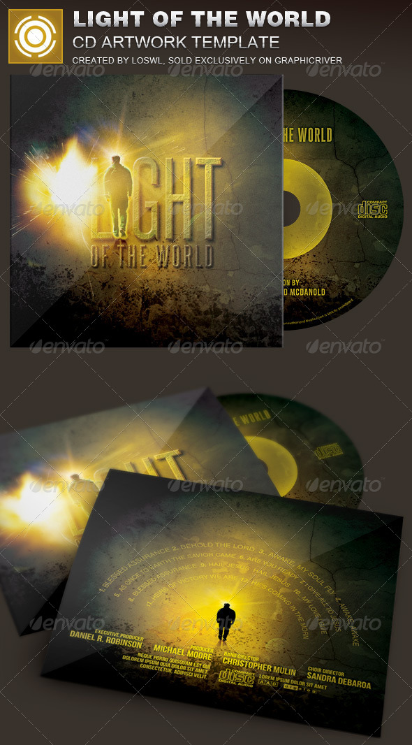 Light of the World CD Artwork Template - CD & DVD Artwork Print Templates