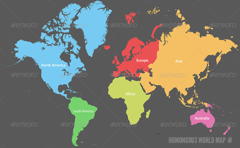 Humongous World Map by BeekeeperDesign | GraphicRiver