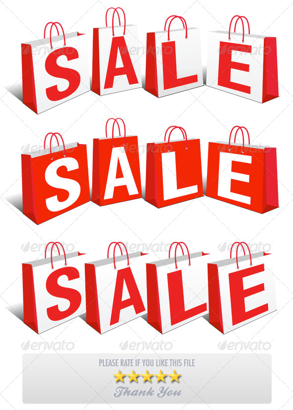 3 Sale Banner Shopping Bags - Retail Commercial / Shopping