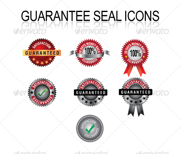 Custom Guarantee Seal Icons - Technology Conceptual