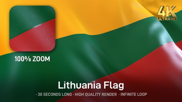 Lithuania Flag - 4K alt