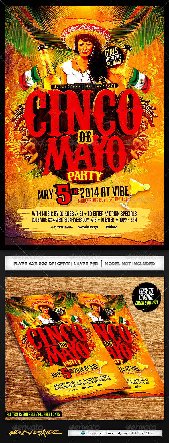 Cinco De Mayo Flyer Template PSD By INDUSTRYKIDZ GraphicRiver