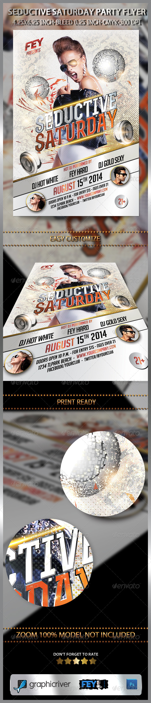 Seductive Saturday Party Flyer - Clubs & Parties Events