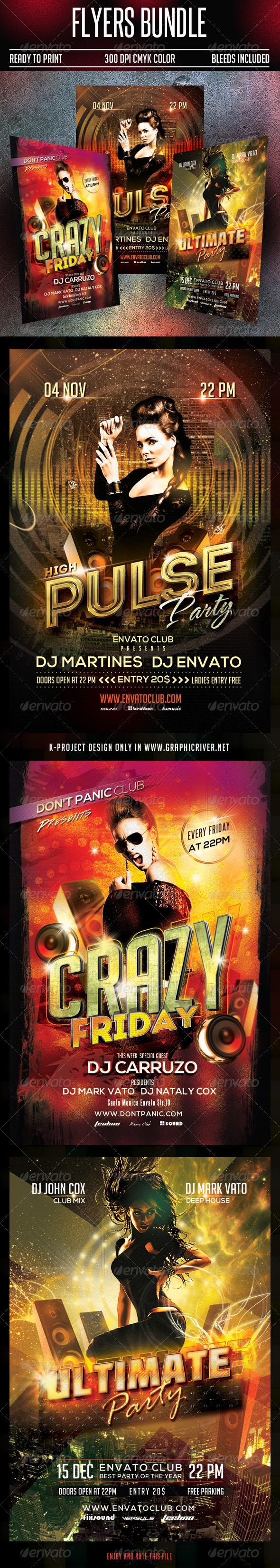 Party Flyers Bundle - Clubs & Parties Events