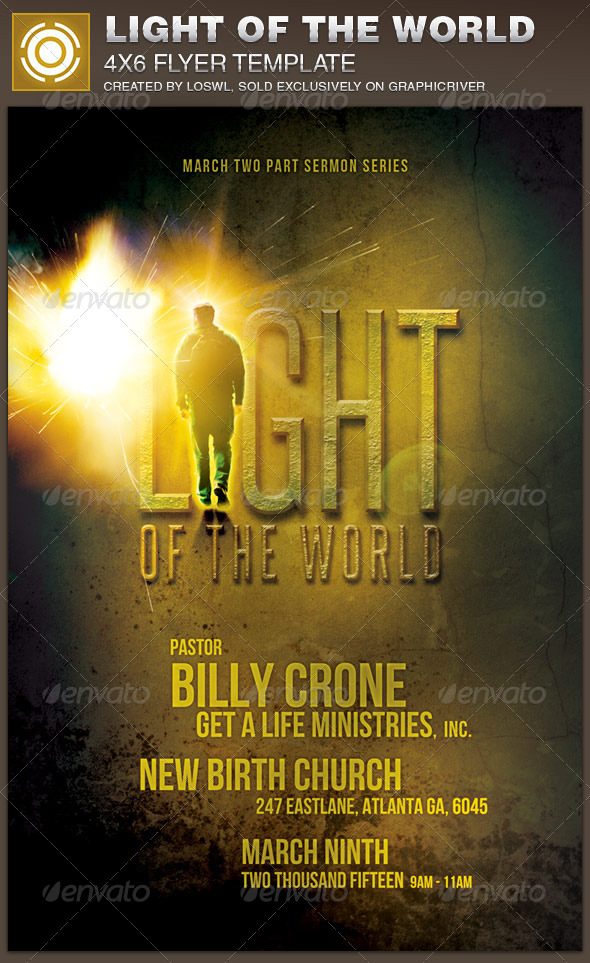 Light of the World Church Flyer Template - Church Flyers