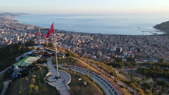 Alanya, Turkey - a Resort Town on the Seashore. Aerial View alt
