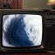 Eye of Hurricane seen from Space on a Retro Television. - VideoHive Item for Sale