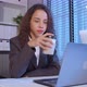 Exhausted Latino business woman using laptop computer work in office. - VideoHive Item for Sale