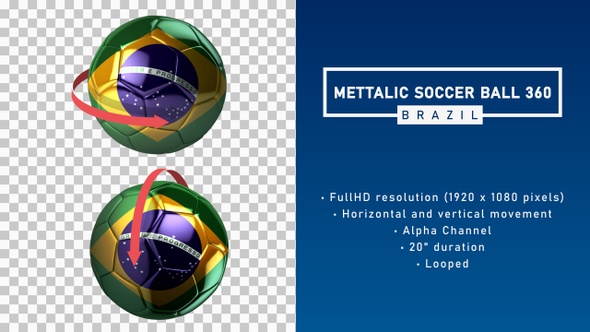 Mettalic Soccer Ball 360º - Brazil