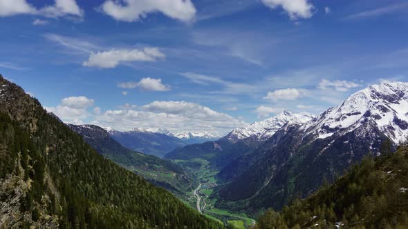High Snow Mountains and Valley in Switzerland alt